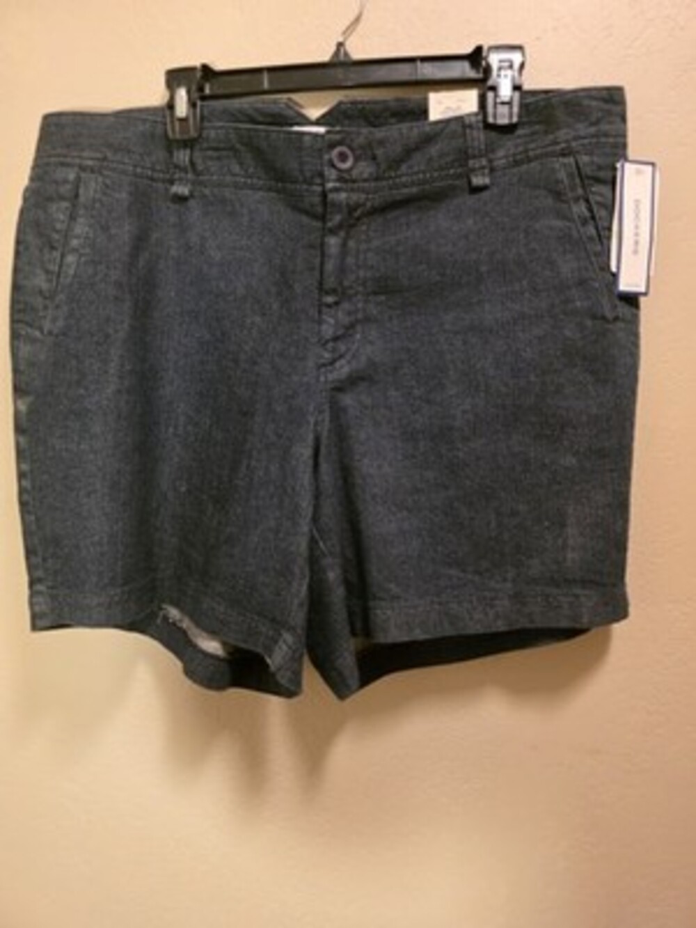 Dockers Chino Plus Size 18W Dark Blue Denim Shorts Stretch Pockets Cotton Blend